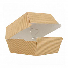 Коробка для бургера Garcia de Pou жиронепроницаемая рифленая, 14*12*8 см, 50 шт/уп, картон в Санкт-Петербурге фото