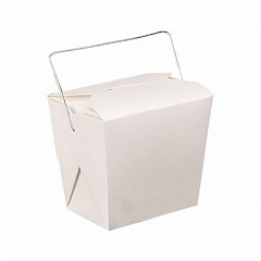 Коробка для лапши с ручками Garcia de Pou 480 мл белая, 7*5,5 см, 50 шт/уп, картон в Санкт-Петербурге, фото