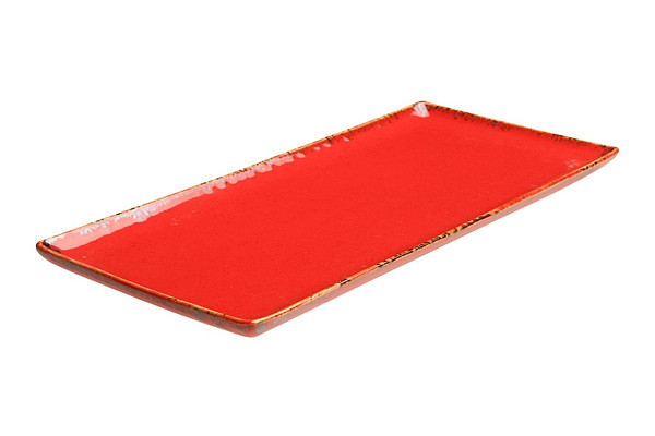 Блюдо прямоугольное Porland 35х16 см фарфор цвет красный Seasons (358836) фото