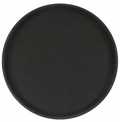 Поднос прорезиненный круглый Luxstahl 350х25 мм черный [1400CT Black] в Санкт-Петербурге, фото