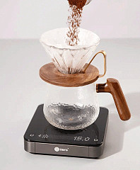 Весы Zero Hero Coffee scale-Black, with Silicone pad fdzc006, фото 7