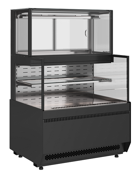 Витрина кондитерская комбинированная Полюс KC70 VV/SH 0,9-2-1 STANDARD боковина ступенька (версия 2.0) (9005-0430) фото