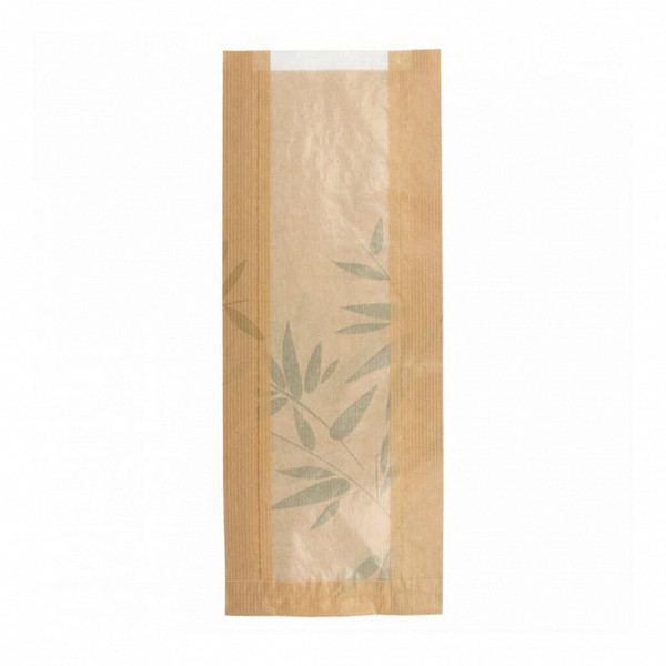 Пакет для хлеба с окном Garcia de Pou Feel Green 14+4*35 см, крафт-бумага 36 г/см2, 500 шт/уп фото