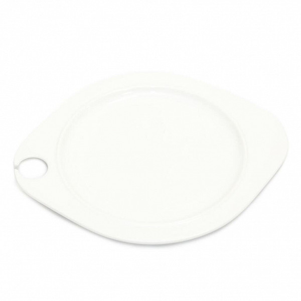 Тарелка овальная P.L. Proff Cuisine 27,5*22,5 см фуршетная с выемкой белая фарфор фото