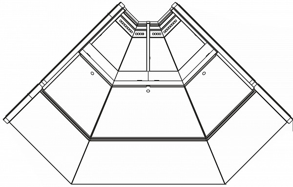 Холодильная витрина Полюс GC111 VV-6-1 динамика угол внутренний 90 (без боковин) 1008 фото