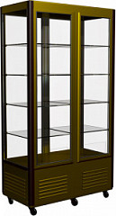 Шкаф кондитерский Полюс R800C Сarboma Люкс (D4 VM 800-1 (коричневый-золотой, 1/2, INOX) в Санкт-Петербурге, фото