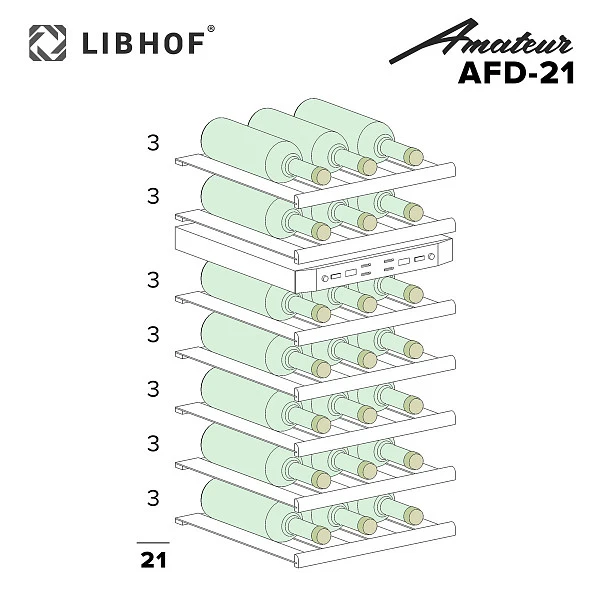 Винный шкаф двухзонный Libhof AFD-21 Silver фото