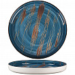 Тарелка с бортом P.L. Proff Cuisine Texture Dark Blue Lines 28 см, h 3,1 см