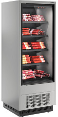 Холодильная горка Полюс FC20-07 VV 0,7-1 0300 STANDARD фронт X1 бок металл (9006-9005) в Санкт-Петербурге фото