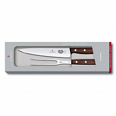 Набор Victorinox универсальный нож 19 см + вилка для мяса 15 см, ручка розовое дерево в Санкт-Петербурге фото