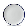 Тарелка мелкая Dudson Harvest Ink 21,7 см, белая с синим кантом HVINEVP81 фото