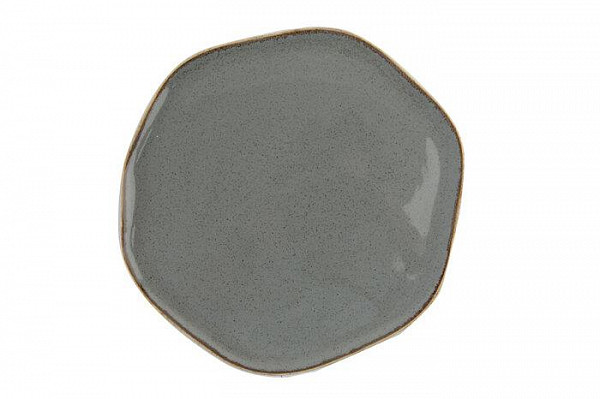 Тарелка с волнообразным краем Porland 27 см фарфор цвет темно-серый Seasons (186427) фото