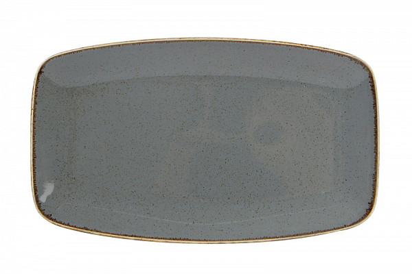 Тарелка прямоугольная Porland 31*18 см фарфор цвет темно-серый Seasons (118331) фото