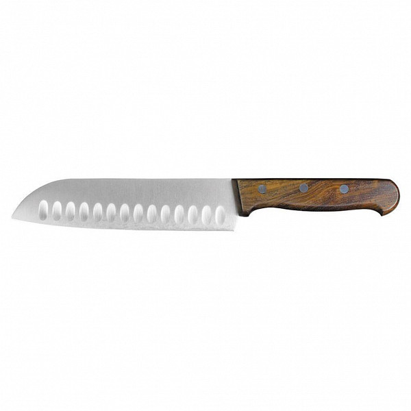 Шеф-нож P.L. Proff Cuisine Сантоку 17,5 см, деревянная ручка фото