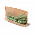 Пакет бумажный с окном для еды  14*16/12*3 см, крафт-бумага, 100 шт/уп
