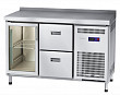 Холодильный стол Abat СХС-60-01-СО охлаждаемая столешница с бортом (ящики 1/2, дверь-стекло)