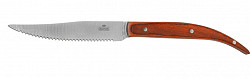 Нож для стейка Luxstahl 235 мм с зубцами коричневая ручка в Санкт-Петербурге, фото