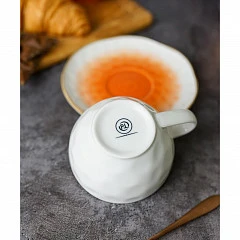 Чайная пара P.L. Proff Cuisine 240 мл оранжевая фарфор The Sun Eco в Санкт-Петербурге, фото 2