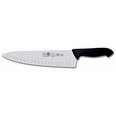Нож поварской Шеф Icel 25см с бороздками, черный HORECA PRIME 28100.HR80000.250 в Санкт-Петербурге, фото