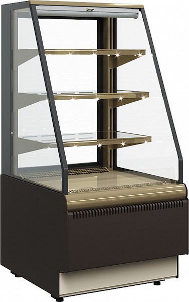 Витрина кондитерская Полюс Carboma KC70 VM 0,6-2 Standard открытая (0102-0109, шоколад / золото) фото
