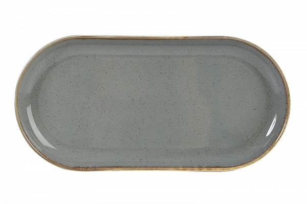 Блюдо овальное Porland 30х15 см фарфор цвет темно-серый Seasons (118130) фото