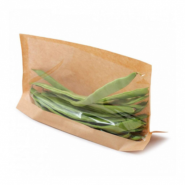 Пакет бумажный с окном для еды Garcia de Pou 21*16/12*3 см, крафт-бумага, 100 шт/уп фото