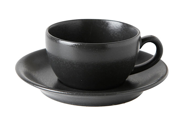 Чашка чайная Porland 250 мл фарфор цвет черный Seasons (322125) фото