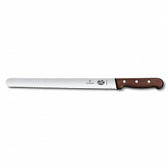 Нож для нарезки Victorinox Rosewood, волнистое лезвие, закругленное острие, 30 см, ручка в Санкт-Петербурге, фото
