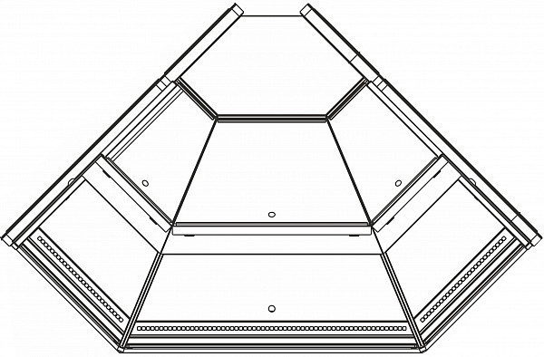 Холодильная витрина Полюс GC111 VV-5-1 динамика угол внешний 90 (без боковин) 1010 фото