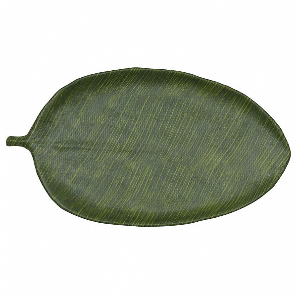 Блюдо овальное Лист P.L. Proff Cuisine 46*25,4*2,8 см Green Banana Leaf пластик меламин фото