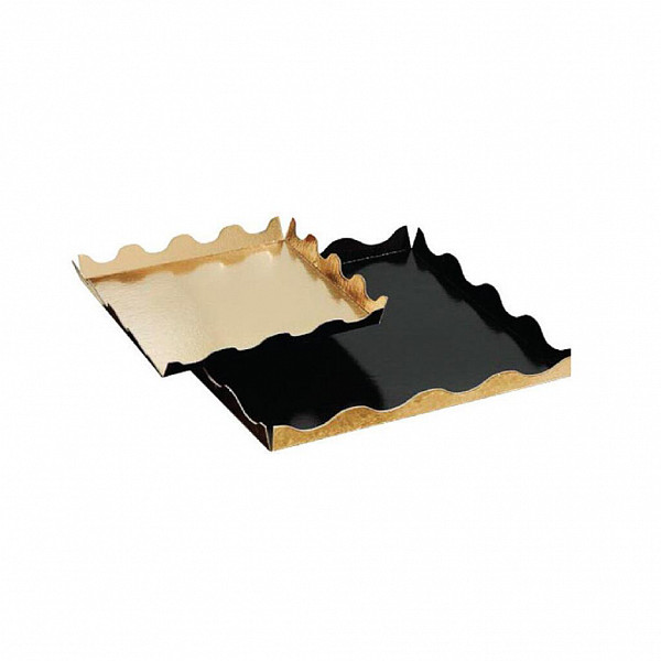 Подложка кондитерская Garcia de Pou двусторонняя 27*27*2 см, золотая/черная, картон, 50 шт фото