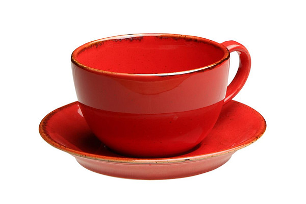 Чашка Porland 340 мл фарфор цвет красный Seasons (322134) фото