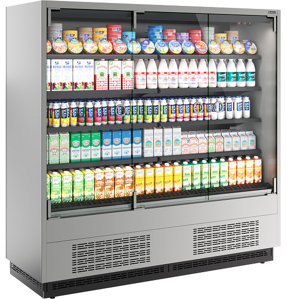 Холодильная горка Полюс FC20-07 VM 1,9-1 0300 LIGHT фронт X0 бок металл (9006-9005) фото