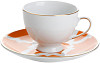 Кофейная пара  (чашка с ручкой, блюдце) Porland MOROCCO DS.3 80 мл оранжевый (218209) фото