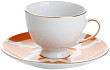 Кофейная пара  (чашка с ручкой, блюдце) Porland MOROCCO DS.3 80 мл оранжевый (218209)