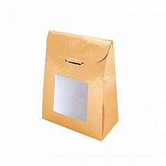 Пакетик с окном для кондитерских изделий Garcia de Pou 11,5+5,5*18 см, золотой, картон в Санкт-Петербурге фото