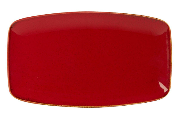 Тарелка прямоугольная Porland 31*18 см фарфор цвет красный Seasons (118331) фото