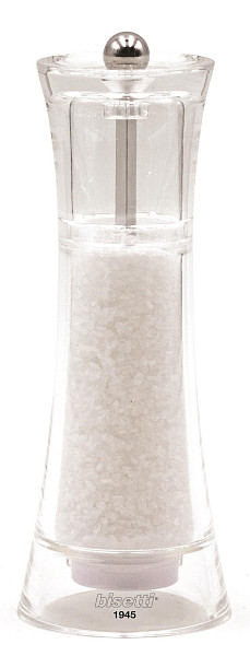 Мельница для соли Bisetti h 17,5 см, акрил, прозрачная, VERONA 8720S фото